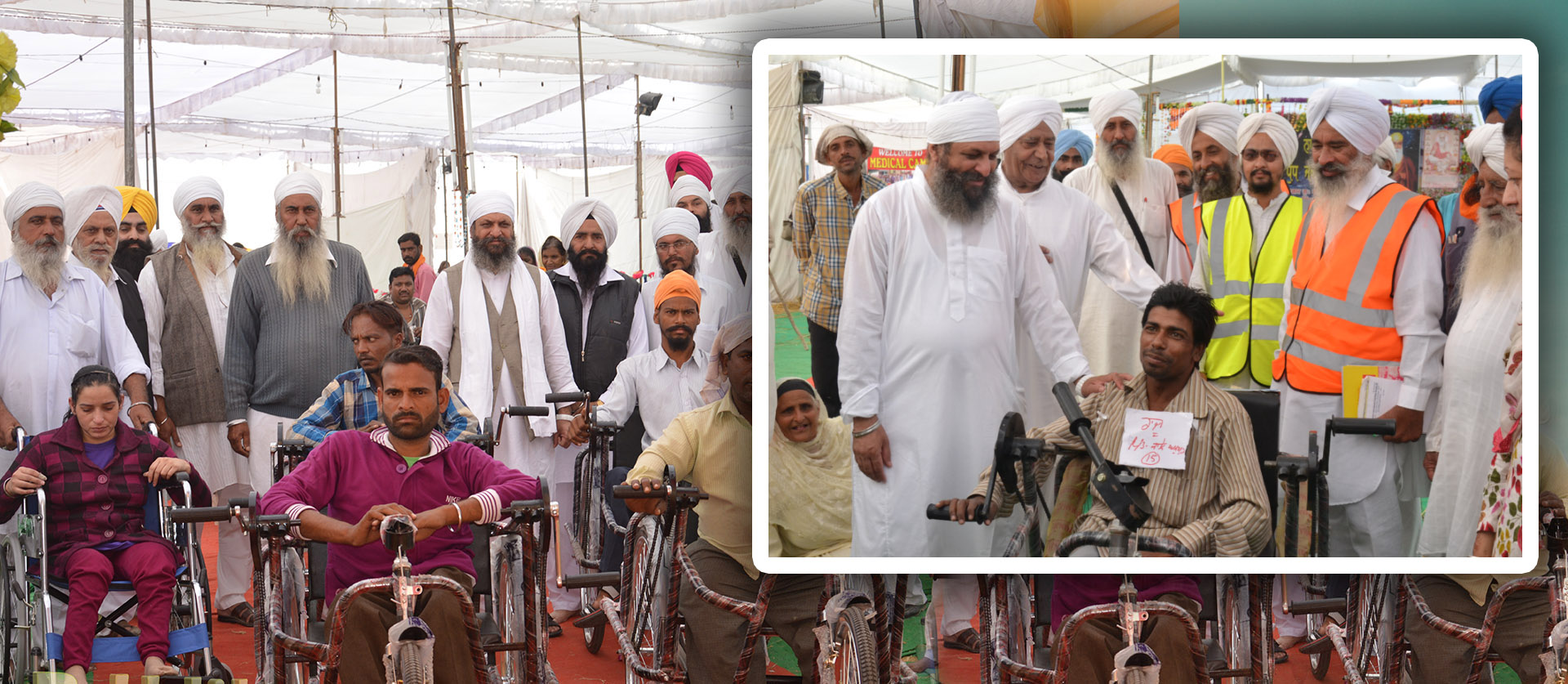 Baba Daljit Singh Ji (Amritsar) during tricycle distribution