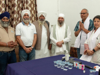 2026-free-medical-camp-bakhshish-international-charitable-society-nussi-jalandhar-10 Baba Daljit Singh Ji Amritsar with the eye surgeon team at the Gurdwara Bakhshish Dham free medical camp