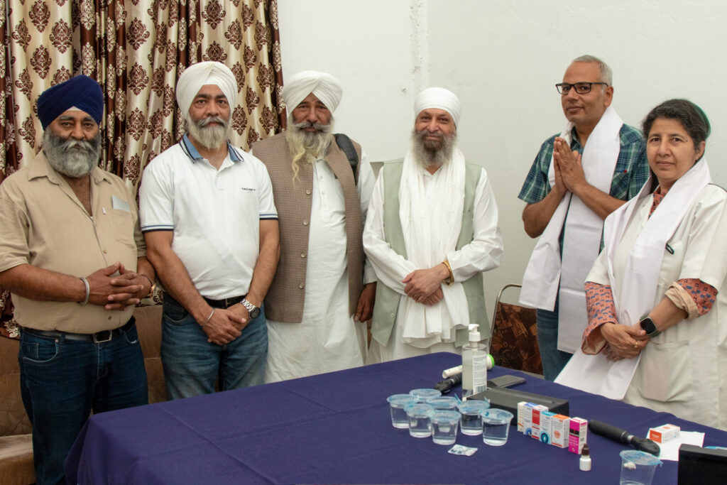 2026-free-medical-camp-bakhshish-international-charitable-society-nussi-jalandhar-10 Baba Daljit Singh Ji Amritsar with the eye surgeon team at the Gurdwara Bakhshish Dham free medical camp