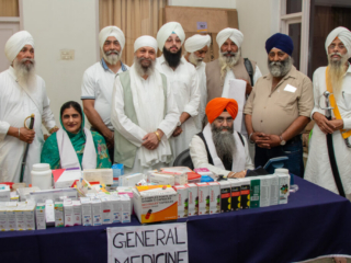 2026-free-medical-camp-bakhshish-international-charitable-society-nussi-jalandhar-11 Baba Daljit Singh Ji (Amritsar) at the general medicine cabin during the free medical camp