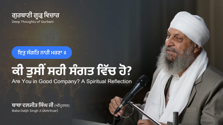 ਕੀ ਤੁਸੀਂ ਸਹੀ ਸੰਗਤ ਵਿੱਚ ਹੋ? Are You in Good Company? A Spiritual Reflection
