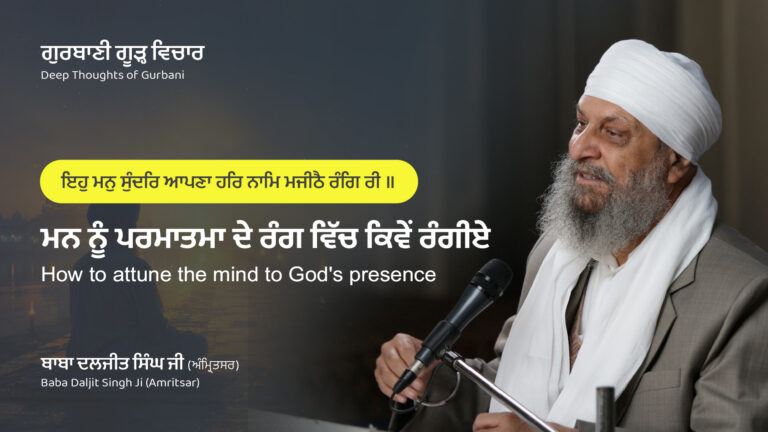 ਮਨ ਨੂੰ ਪਰਮਾਤਮਾ ਦੇ ਰੰਗ ਵਿੱਚ ਕਿਵੇਂ ਰੰਗੀਏ | How to attune the mind to God’s presence