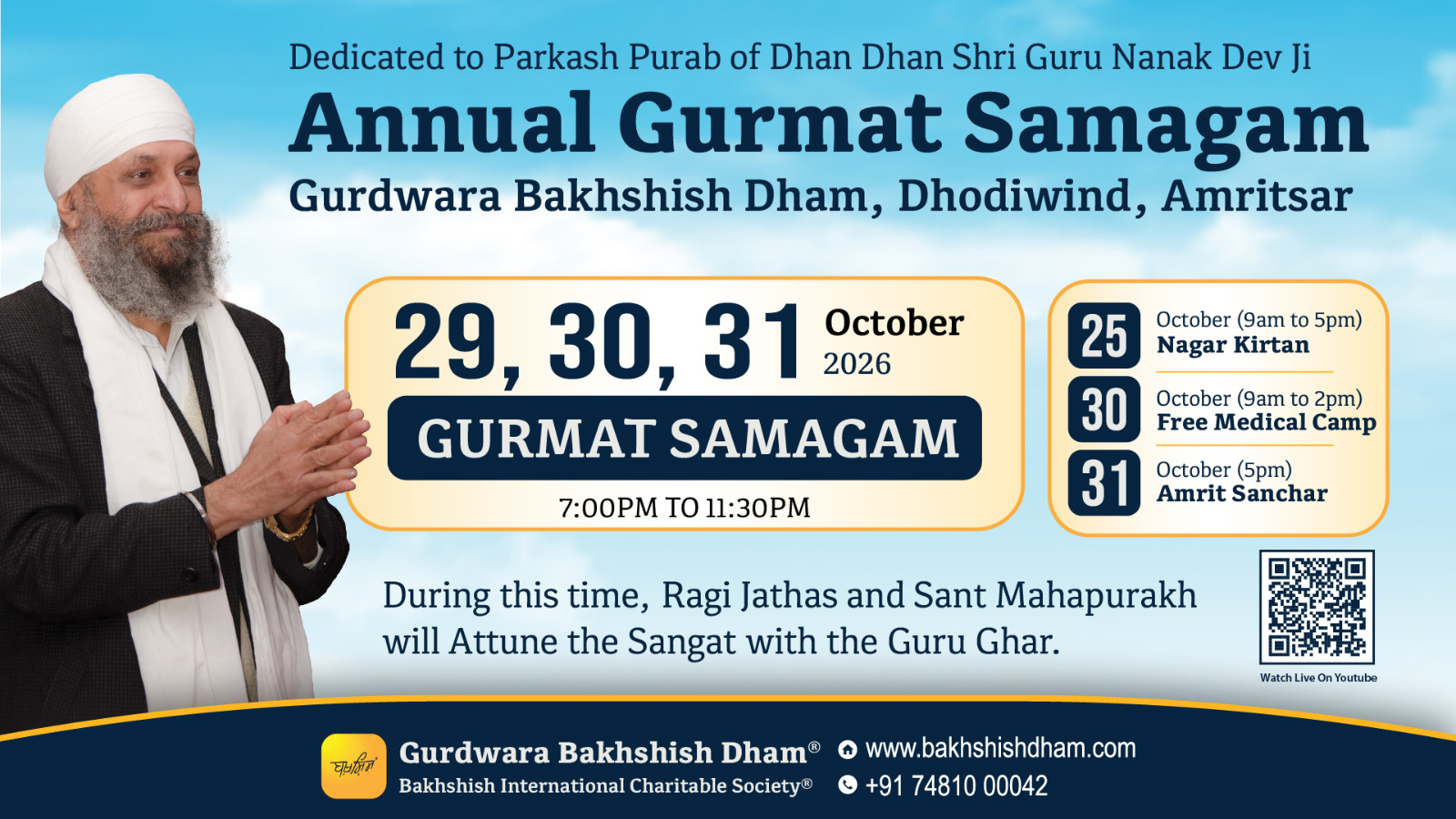 2026 Annual Gurmat Samagam Gurdwara Bakhshish Dham Dhodiwind