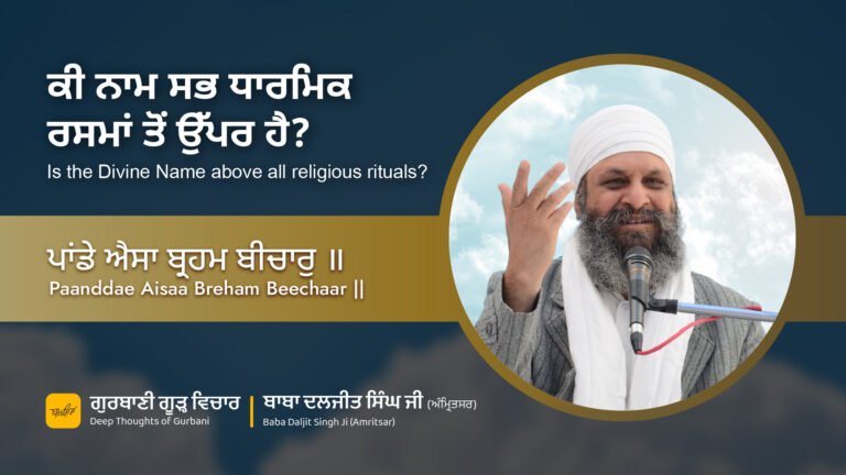 ਕੀ ਨਾਮ ਸਭ ਧਾਰਮਿਕ ਰਸਮਾਂ ਤੋਂ ਉੱਪਰ ਹੈ? | Is the Divine Name above all religious rituals?